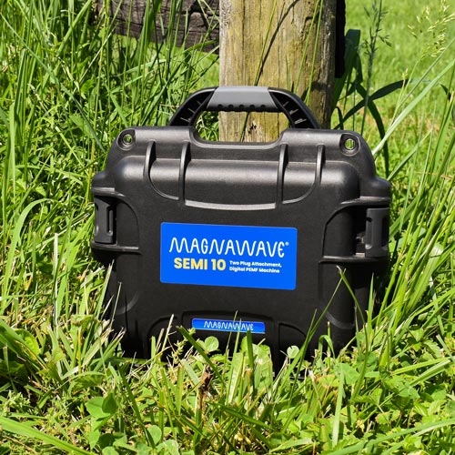 Semi 10 PEMF device in grass from Magnawave side view