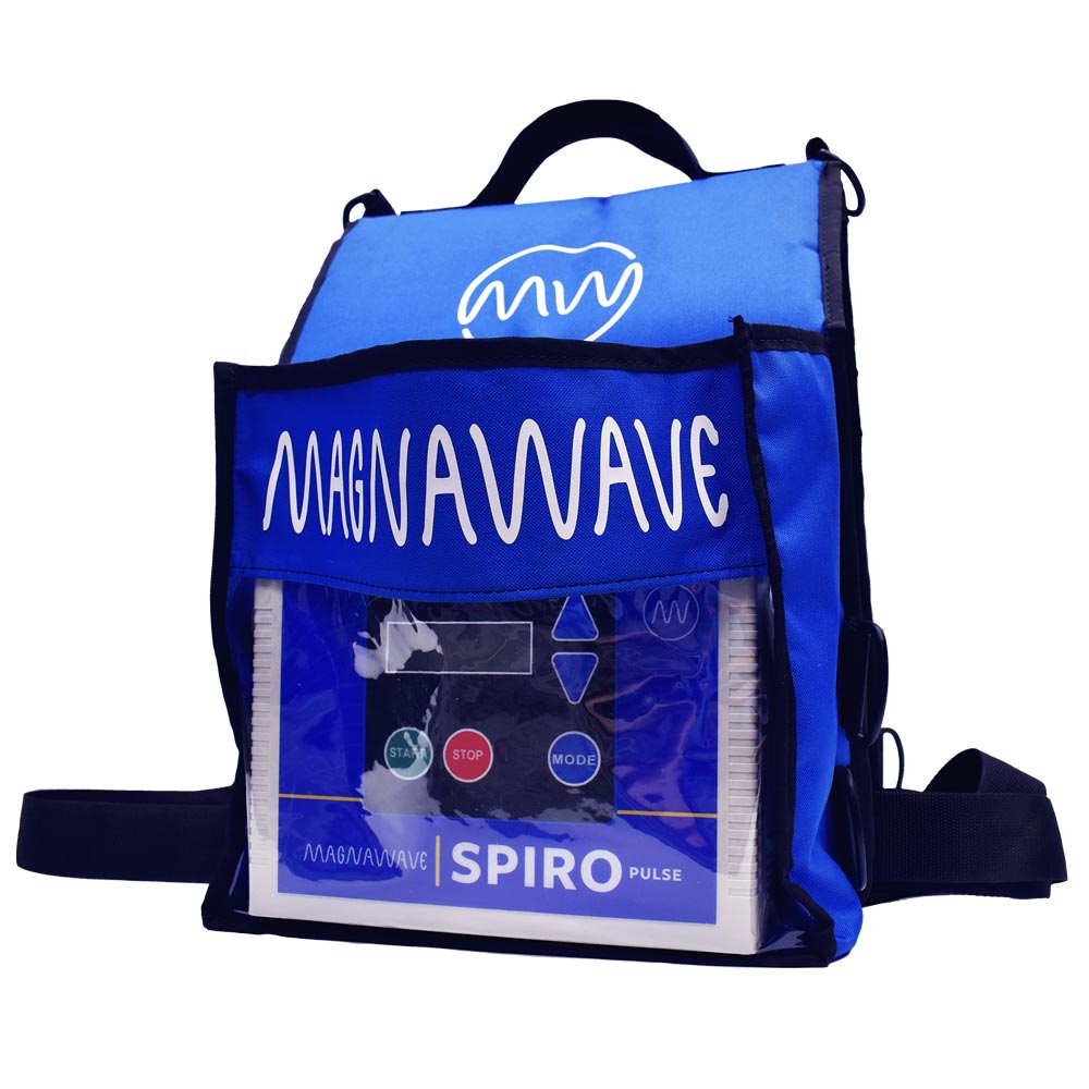 Spiro Klick PEMF device from MagnaWave in side bag